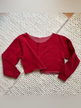 Brandy Melville Crop Red Sweatshirt - Deep Red oversized | medium